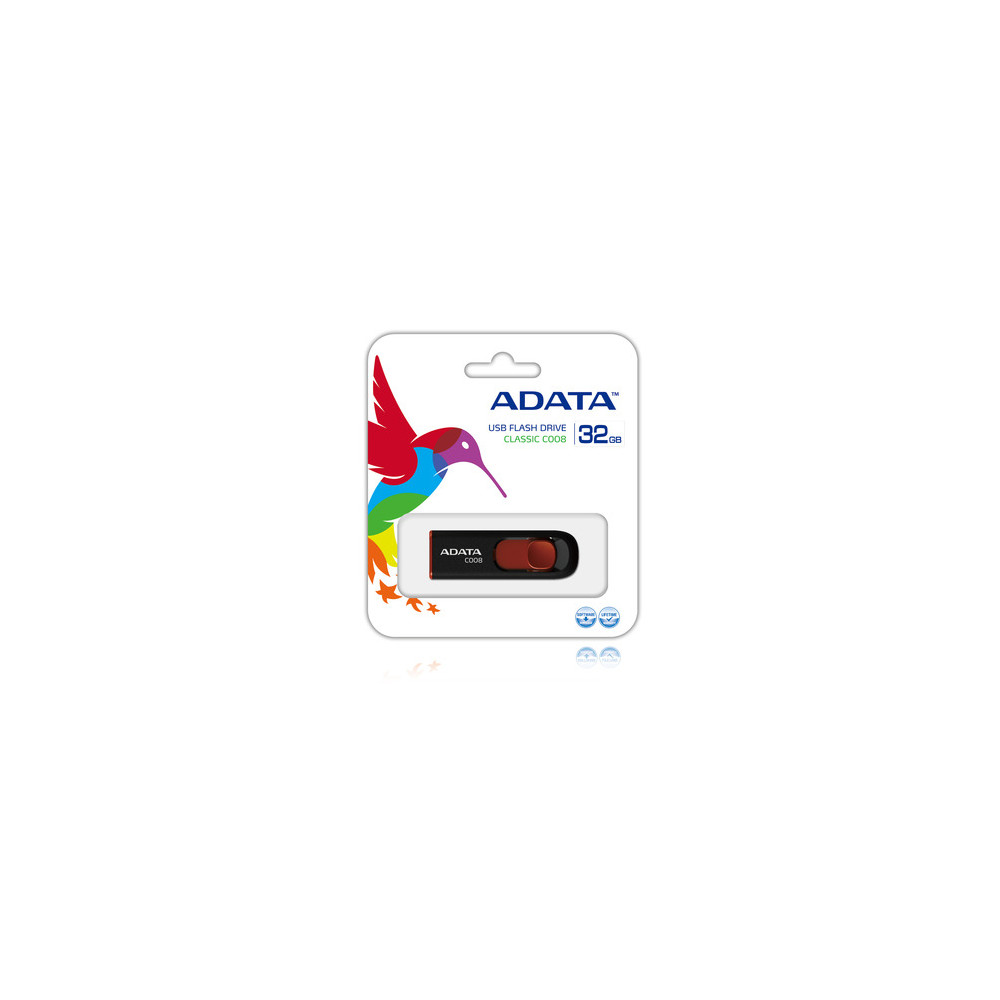 ADATA | C008 | 32 GB | USB Type-A | Black/Red