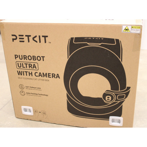SALE OUT. PETKIT Automatic Cat Litter Box | Purobot Ultra | White | USED, SRATCHED, MISSIG INNER PACKAGING | 24 month(s)
