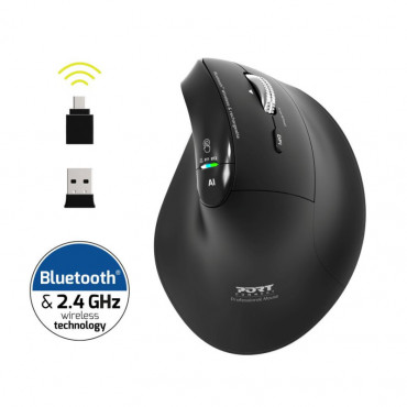 PORT CONNECT Mouse | ERGO AUDITOR | Wireless | Bluetooth, 2.4 GHz | Black