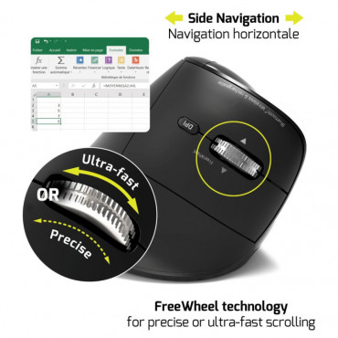PORT CONNECT Mouse | ERGO AUDITOR | Wireless | Bluetooth, 2.4 GHz | Black