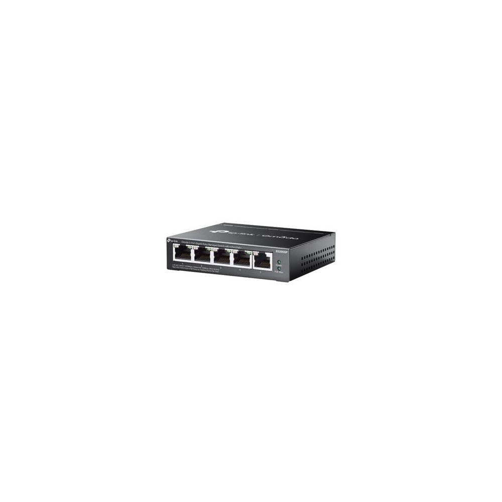 TP-LINK | Omada 5-Port Gigabit Easy Managed Switch with 4-Port PoE+ | ES205GP | Desktop/Wall mountable