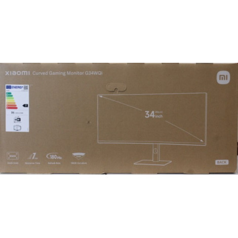 SALE OUT. | Xiaomi | G34WQi | 34 " | WQHD | 21:9 | 180 Hz | 1 ms | 3440 x 1440 pixels | 350 cd/m | HDMI ports quantity 2 | Black
