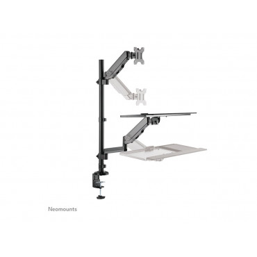 Neomounts Desk Mount | DS90-325BL1 Sit-stand workstation desk | Adjustable Height, Rotate, Tilt, Swivel | 17-32 " | Maximum weig