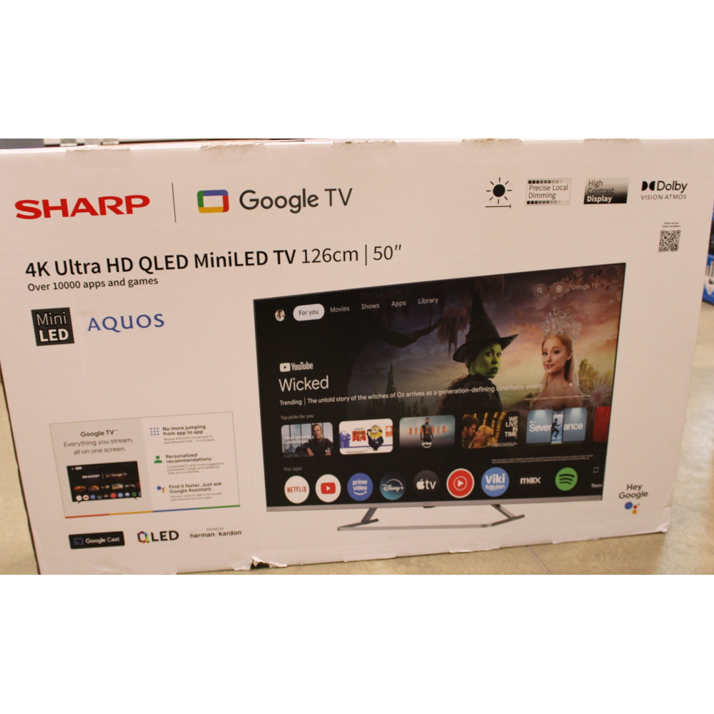 SALE OUT. Sharp 50JP7265E 50" (126cm) 4K Ultra HD QLED MiniLED Google TV | SALE OUT. Sharp 4K QLED MiniLED TV | 50JP7265E | 50 |