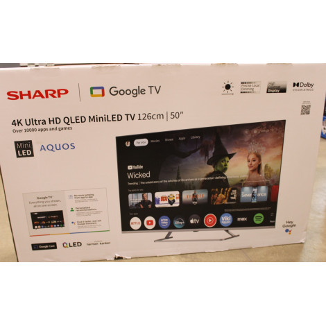 SALE OUT. Sharp 50JP7265E 50" (126cm) 4K Ultra HD QLED MiniLED Google TV | SALE OUT. Sharp 4K QLED MiniLED TV | 50JP7265E | 50 |