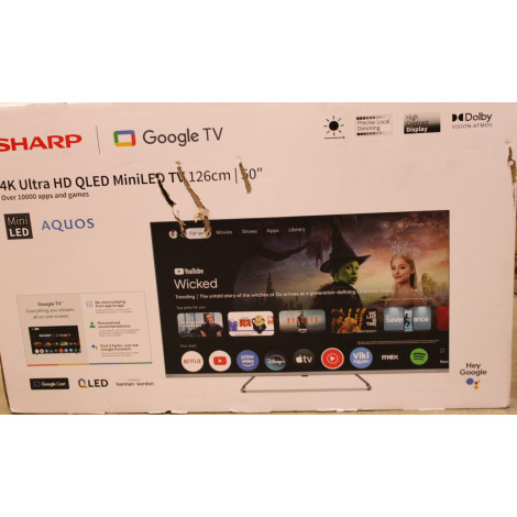SALE OUT. Sharp 50JP7265E 50" (126cm) 4K Ultra HD QLED MiniLED Google TV | SALE OUT. Sharp 4K QLED MiniLED TV | 50JP7265E | 50 |