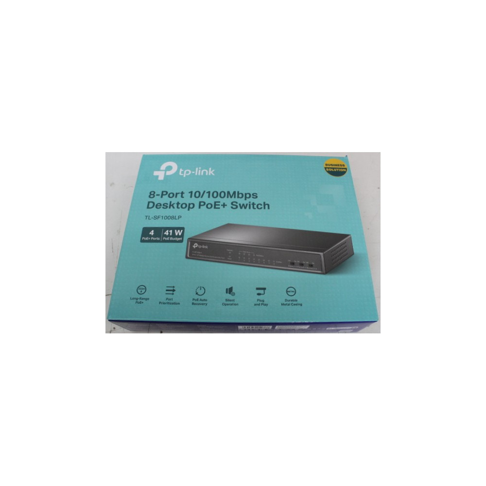 SALE OUT. TP-Link TL-SF1008LP Switch Unmanaged, Desktop, 8x10/100Mbps ports, 4xPoE ports, PSU external, Steel case | SALE OUT. S