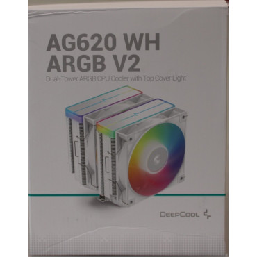 SALE OUT. Deepcool AG620 ARGB V2 CPU Cooler, white | Deepcool CPU Cooler | AG620 ARGB | DAMAGED PACKAGING | Intel, AMD