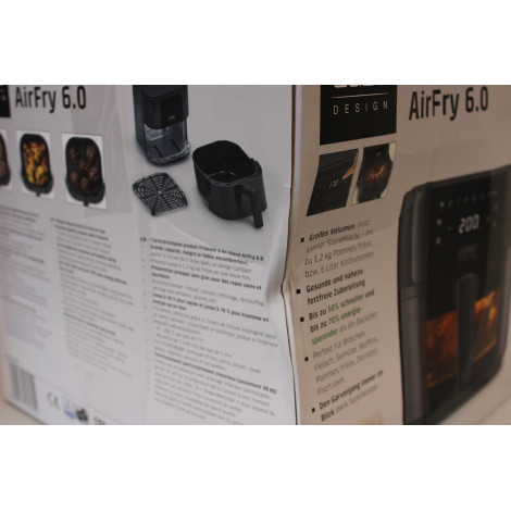 SALE OUT. | Caso Designer Air Fryer | AirFry 6.0 | Power 1700 W | Capacity 6 L | Black | DAMAGED PACKAGING | 24 month(s)