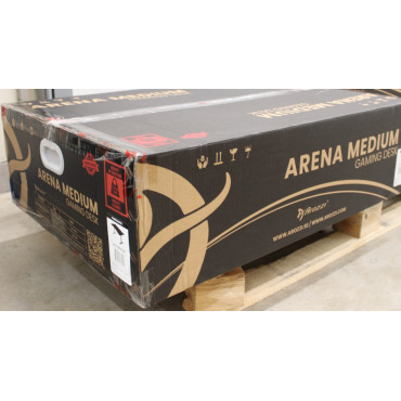 SALE OUT. | Arozzi Gaming Desk | Arena Medium | Pure Black | DAMAGED PACKAGING AND LAMINATE. SCRATCHED PARTS AND TABLE TOP. | 24
