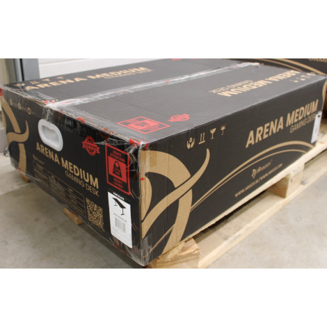 SALE OUT. | Arozzi Gaming Desk | Arena Medium | Pure Black | DAMAGED PACKAGING AND LAMINATE. SCRATCHED PARTS AND TABLE TOP. | 24