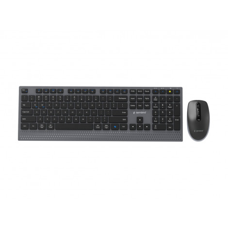 Gembird KBS-WPS-02 Dual-mode slim wireless desktop set, 2.4G+BT, US layout | Gembird