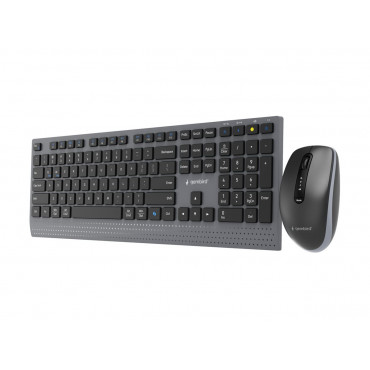 Gembird KBS-WPS-02 Dual-mode slim wireless desktop set, 2.4G+BT, US layout | Gembird