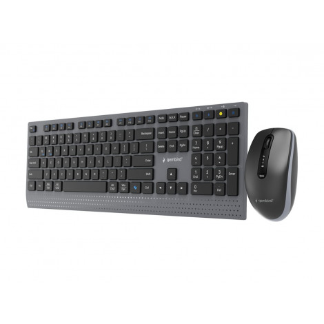 Gembird KBS-WPS-02 Dual-mode slim wireless desktop set, 2.4G+BT, US layout | Gembird