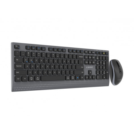 Gembird KBS-WPS-02 Dual-mode slim wireless desktop set, 2.4G+BT, US layout | Gembird
