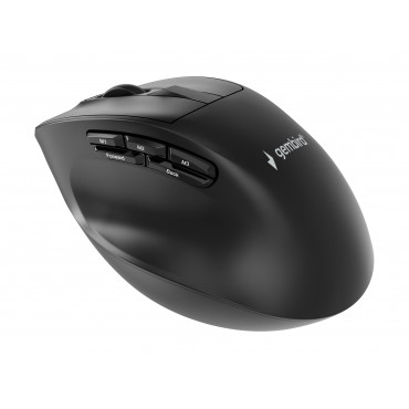 Gembird MUSW3-9B-01 Triple-mode 9-button wireless ergonomic mouse, black | Gembird