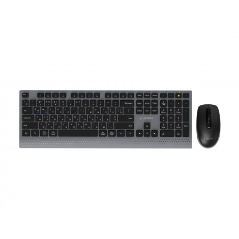 Gembird KBS-WPS-02-CYRL Dual-mode slim wireless desktop set, 2.4G+BT, Cyrillic layout | Gembird