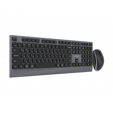 Gembird KBS-WPS-02-CYRL Dual-mode slim wireless desktop set, 2.4G+BT, Cyrillic layout | Gembird