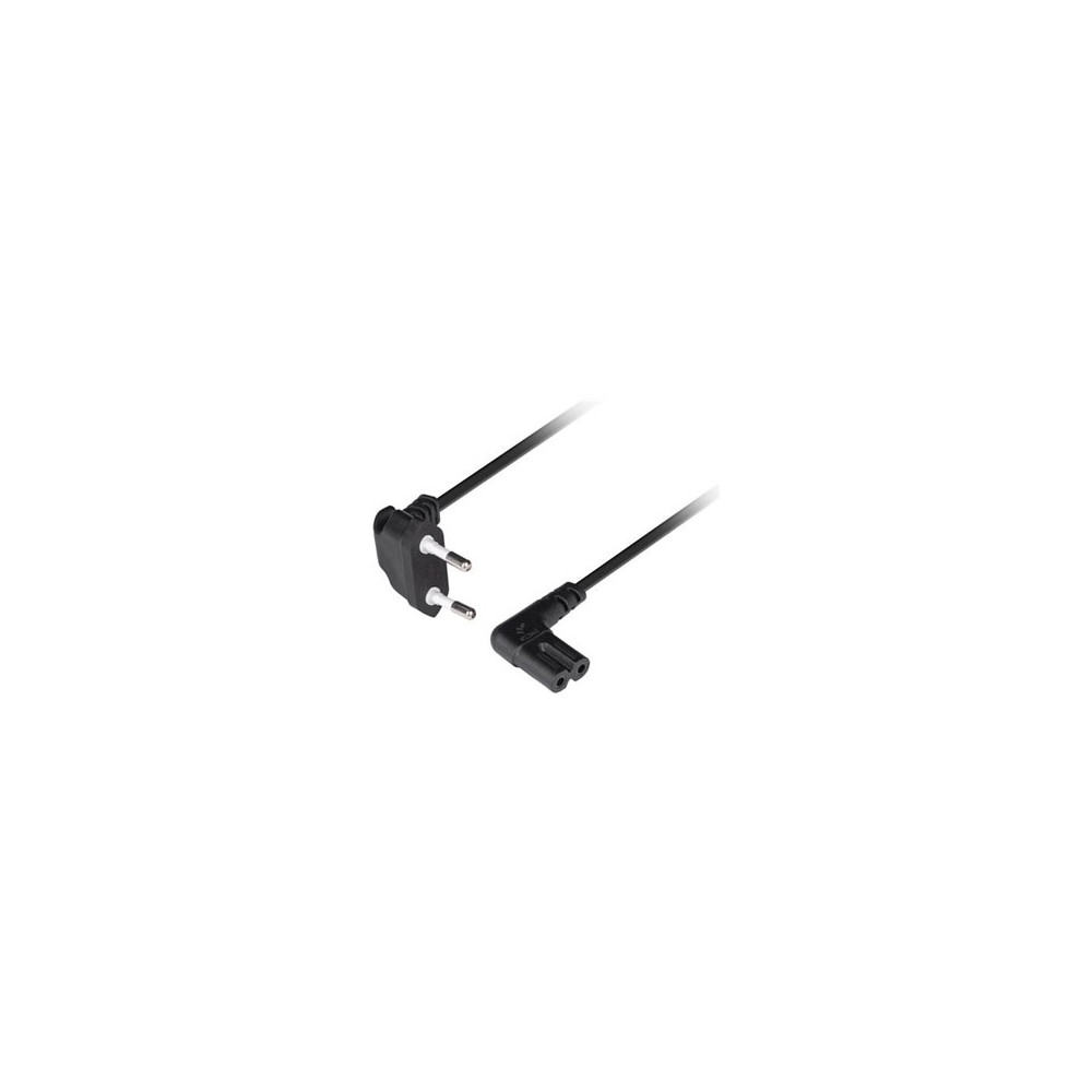 Lanberg CEE 7/16 to EC 320 C7 Euro (radio) power cord 1.8m angled VDE | CA-C7CA-12CC-0018-BK