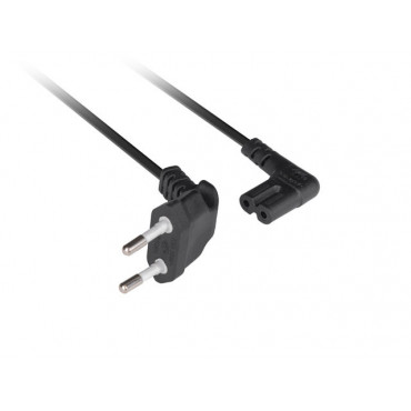 Lanberg CEE 7/16 to EC 320 C7 Euro (radio) power cord 1.8m angled VDE | CA-C7CA-12CC-0018-BK