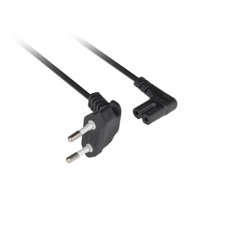 Lanberg CEE 7/16 to EC 320 C7 Euro (radio) power cord 1.8m angled VDE | CA-C7CA-12CC-0018-BK
