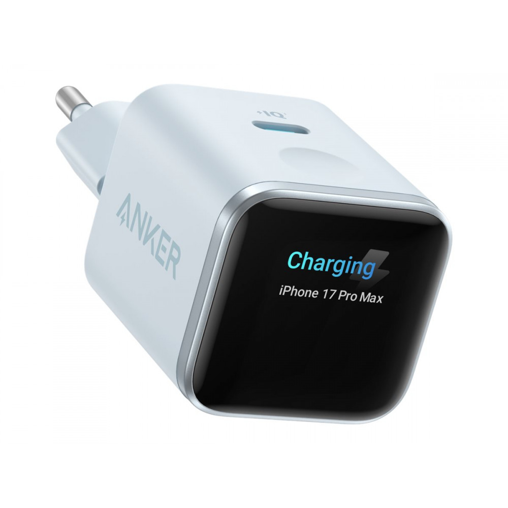 Anker Nano Charger 45W, Smart Display, Blue | Anker