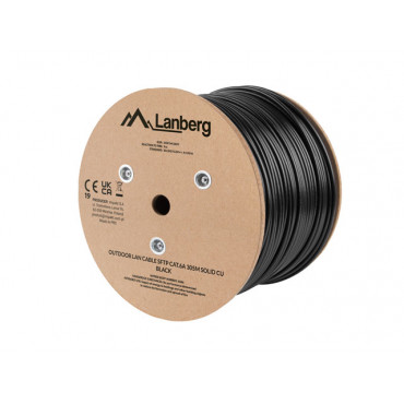 Lanberg Lan Cable Cat.6A SFTP 305M Solid Outdoor CU Black Fluke Passed | Lanberg