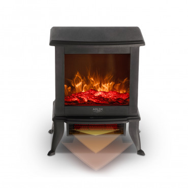 Adler Electric Fireplace | AD 7754 | Ceramic | 1800 W | Number of power levels 2 | Black
