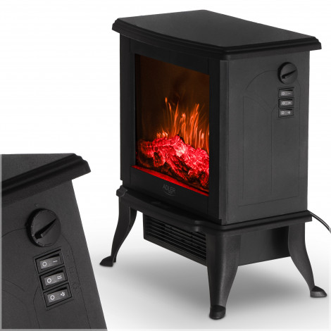 Adler Electric Fireplace | AD 7754 | Ceramic | 1800 W | Number of power levels 2 | Black
