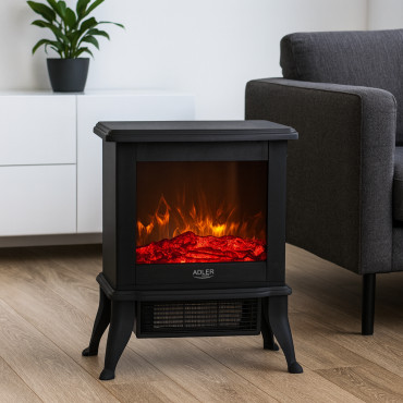Adler Electric Fireplace | AD 7754 | Ceramic | 1800 W | Number of power levels 2 | Black