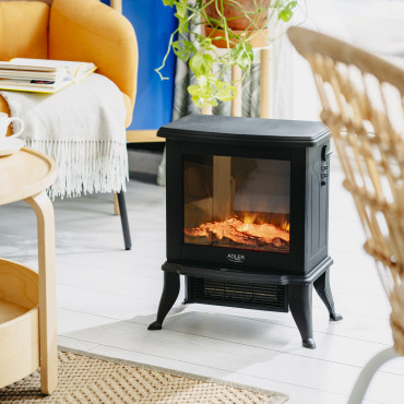 Adler Electric Fireplace | AD 7754 | Ceramic | 1800 W | Number of power levels 2 | Black