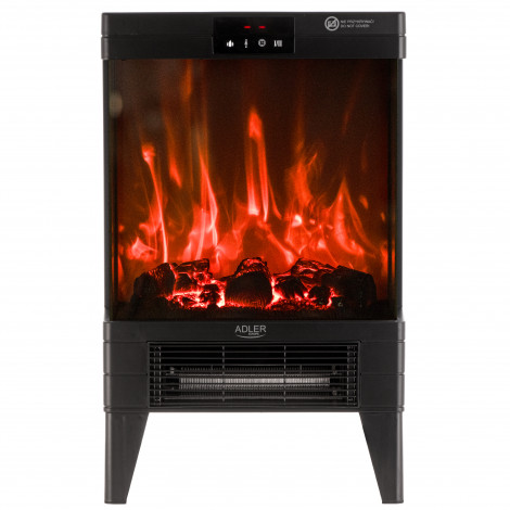 Adler LED electric fireplace with remote control | AD 7755 | Ceramic Heater | 2000 W | Number of power levels 2 | Black