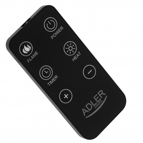 Adler LED electric fireplace with remote control | AD 7755 | Ceramic Heater | 2000 W | Number of power levels 2 | Black