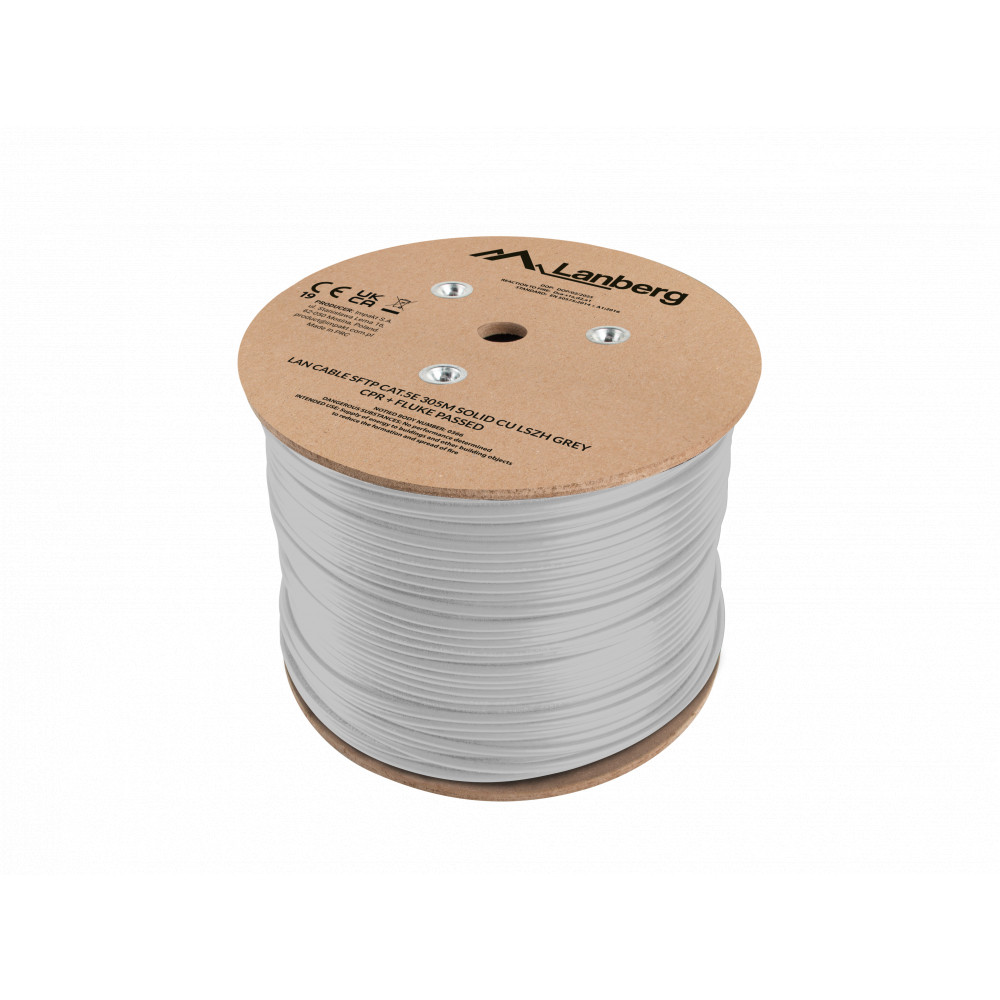 Lanberg Lan Cable Cat.5e SFTP 305M Solid CU LSZH Grey CPR+ Fluke Passed | Lanberg