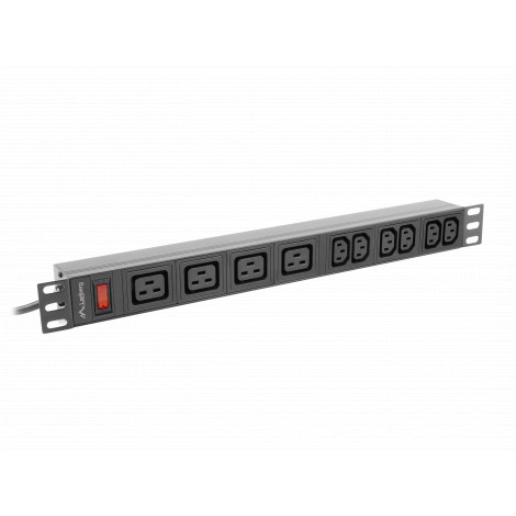 Lanberg Power Distribution unit (PDU) 19" 1U 16A 2M 4x C19 6x IEC C13 Sockets C20, Black | Lanberg