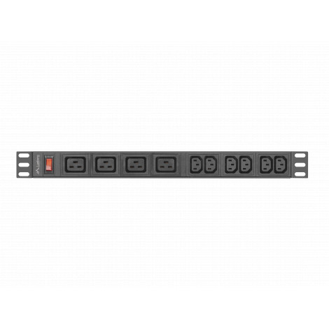 Lanberg Power Distribution unit (PDU) 19" 1U 16A 2M 4x C19 6x IEC C13 Sockets C20, Black | Lanberg