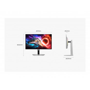 Samsung LS27HG800SUXEN | 27 " | QD-OLED | 16:9 | 240 Hz | 0.03 ms | 3840 x 2160 pixels | 250 cd/m | HDMI ports quantity 2 | Silv