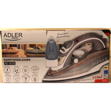 SALE OUT. | Adler | Iron | AD 5030 | Steam Iron | 3000 W | Water tank capacity 310 ml | Continuous steam 20 g/min | Brown | DAMA