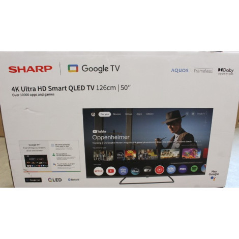 SALE OUT. Sharp 50HP6265E 50" (126cm) QLED 4K Ultra HD Google TV, Dolby Vision, Dolby Atmos, Central Stand | Sharp 50HP6265E | 5
