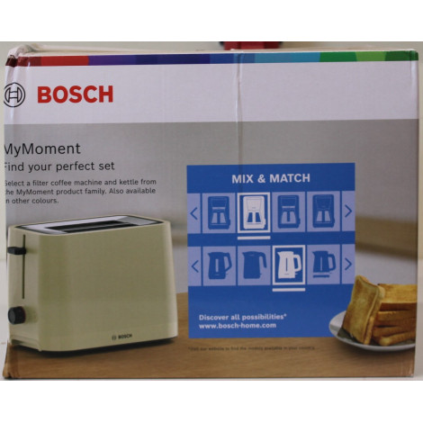 SALE OUT. Bosch TAT3M127 MyMoment Compact toaster, 950 W, 2 slots, Beige | SALE OUT. Compact Toaster | TAT3M127 MyMoment | Numbe