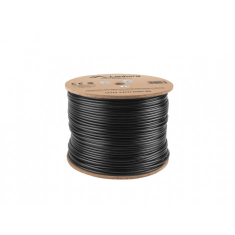 Lanberg Cable Cat.5E UTP 305M Solid Outdoor CU Black Fluke Passed | LCU5-21CU-0305-BK