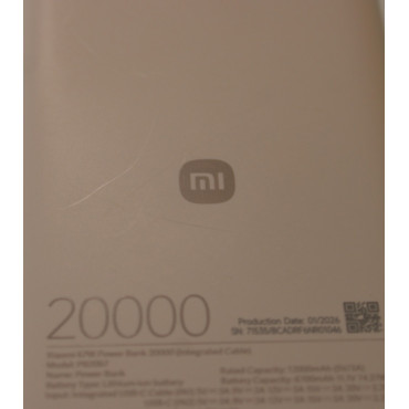 SALE OUT. 67W Power Bank 20000 (Integrated Cable) | 20000 mAh | Tan | DAMAGED PACKAGING, SCRATCHED