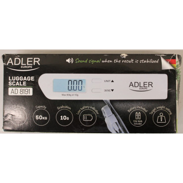 SALE OUT. Adler Travel Luggage Scale | AD 8191 | Maximum weight (capacity) 50 kg | Accuracy 10 g | Grey | DAMAGED PACKAGING