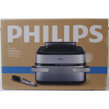 SALE OUT. Philips NA565/02 Airfryer with steam function, flexible Megabasket, 10 L, Silver/Black | Philips DAMAGED PACKAGING | 2