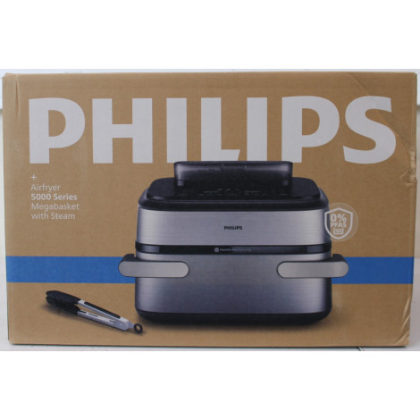 SALE OUT. Philips NA565/02 Airfryer with steam function, flexible Megabasket, 10 L, Silver/Black | Philips DAMAGED PACKAGING | 2