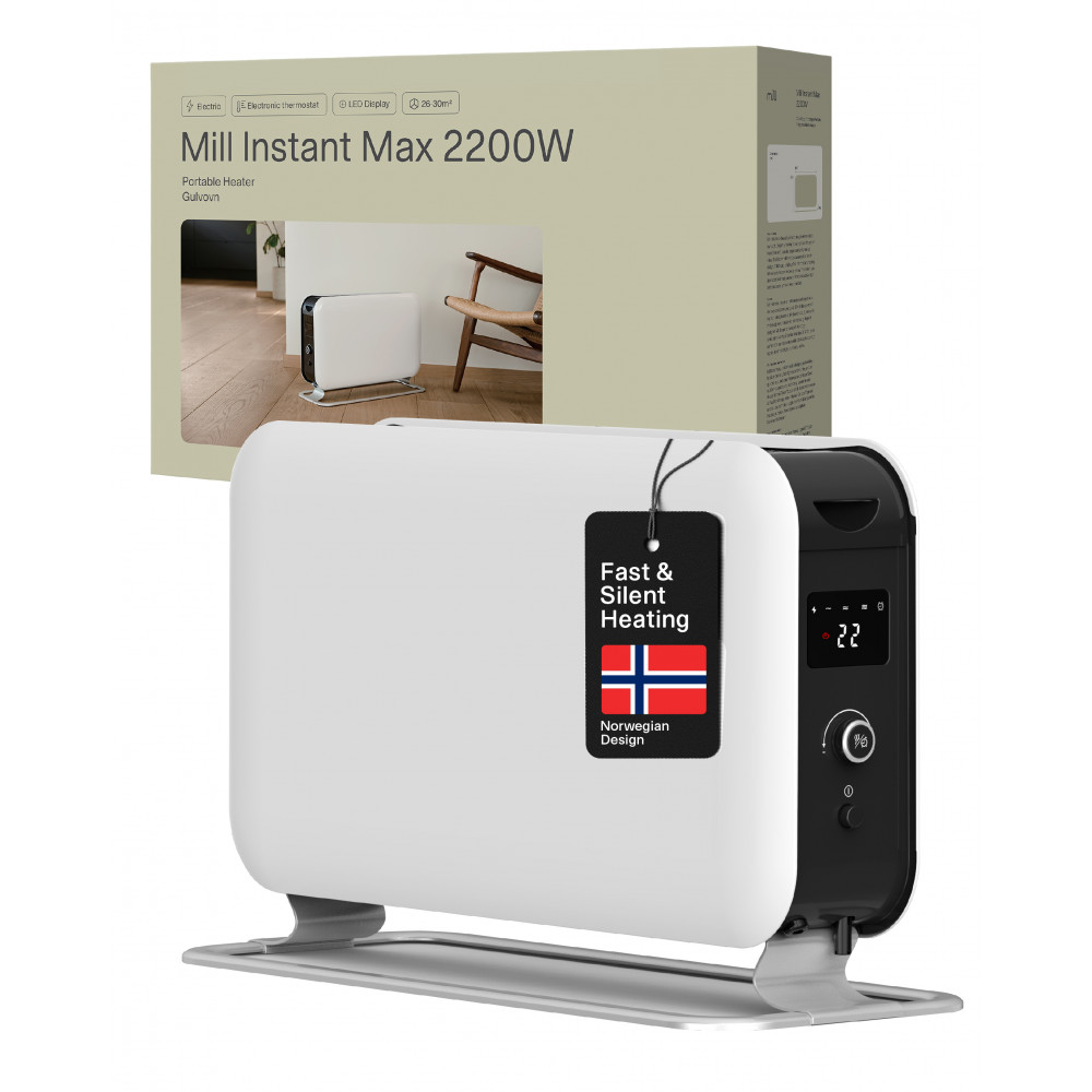 Mill | Heater | CO2200LEDMAX | Convection Heater | 2200 W | Number of power levels 3 | Suitable for rooms up to 5-30 m | White
