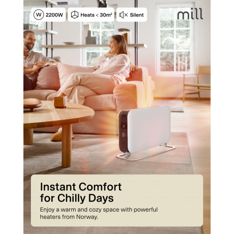 Mill | Heater | CO2200LEDMAX | Convection Heater | 2200 W | Number of power levels 3 | Suitable for rooms up to 5-30 m | White