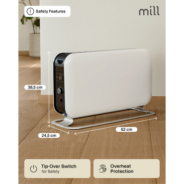 Mill | Heater | CO2200LEDMAX | Convection Heater | 2200 W | Number of power levels 3 | Suitable for rooms up to 5-30 m | White