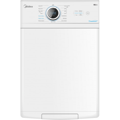 Midea | Washing Machine | MF100T70BA10/W-HR | Energy efficiency class A | Top loading | Washing capacity 7 kg | 1200 RPM | Depth