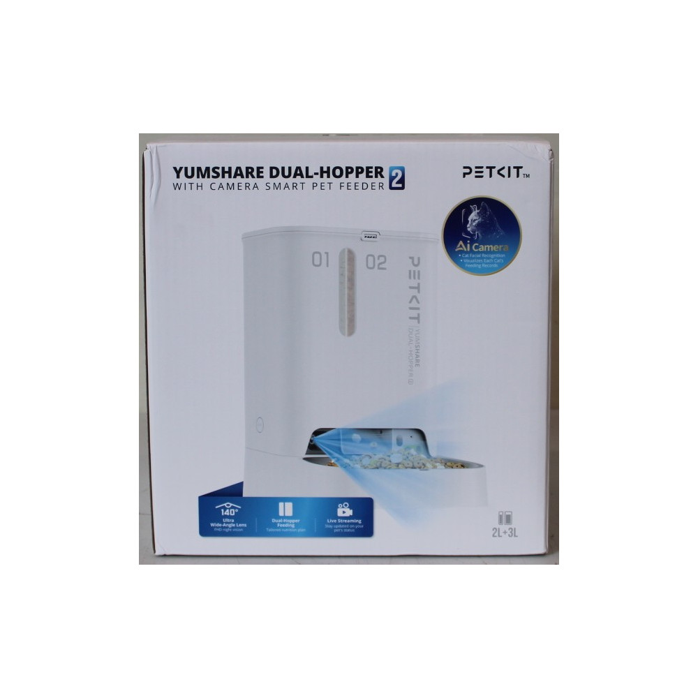 SALE OUT. Petkit P591 2 (D4SH-2) YumShare Dual-Hopper 2 Feeder with camera | PETKIT YumShare Dual-hopper 2 Automatic Feeder with